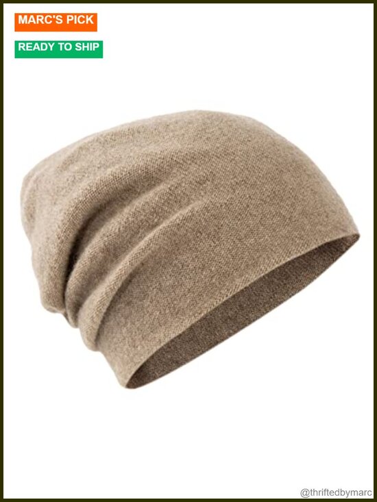 100% Cashmere Double-Layered Beanie Hat with Gift Box main image 4